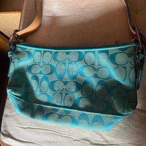 Coach Blue Patterned Shoulder Bag